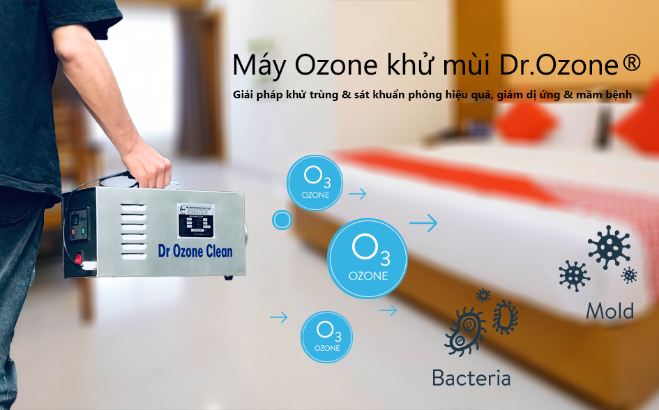 Máy Ozone Dr.Ozone khử trùng, diệt khuẩn & sát khuẩn phòng