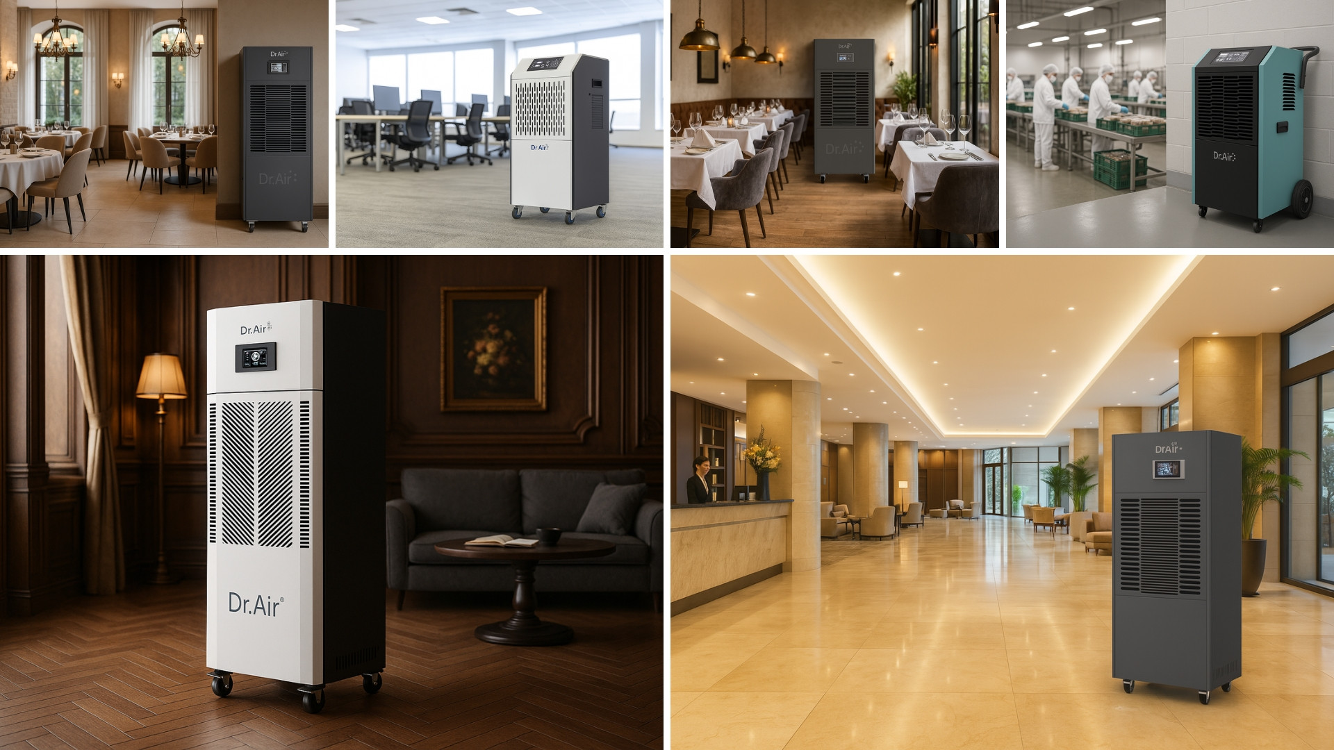 MÁy hút ẩm công suất lơn của Dr.Air ứng dụng được cho nhiều không gian