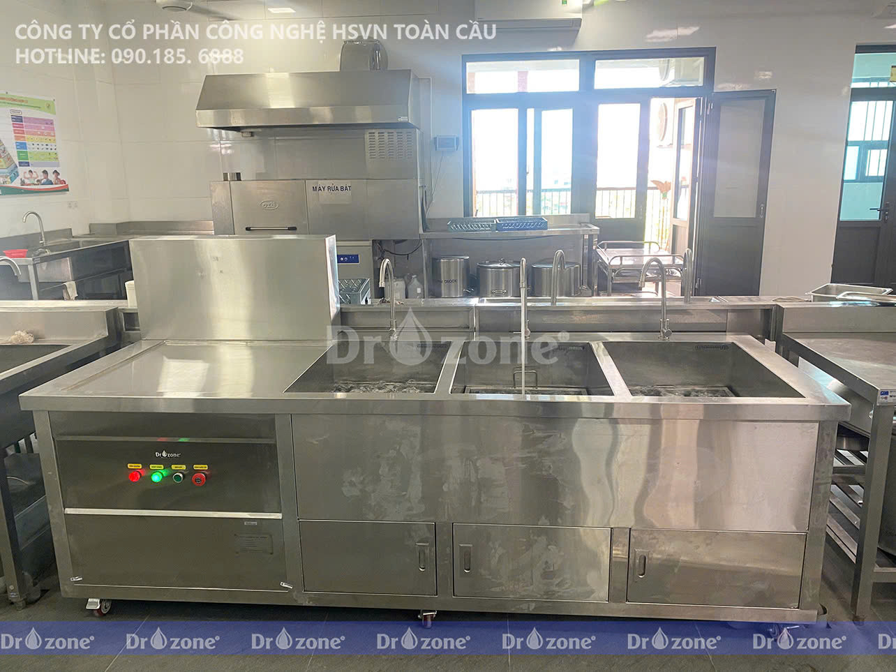 Bể sục khử độc thực phẩm 3 bồn Dr.Ozone