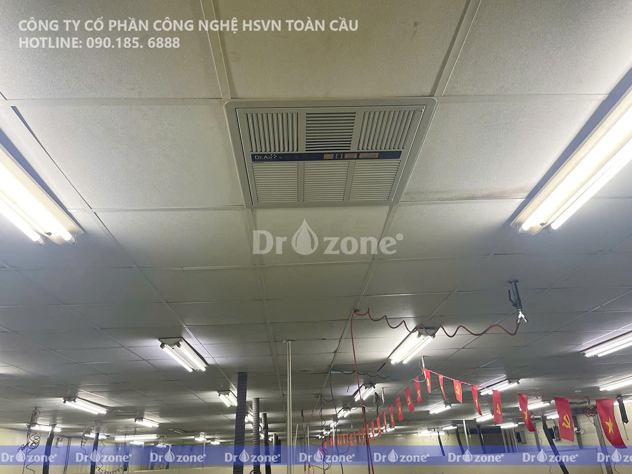 Xưởng gia công cơ khí chính xác tại Điềm Thụy, Tỉnh Thái Nguyên lắp đặt máy lọc không khí âm trần Dr.Air Double Clean 1020