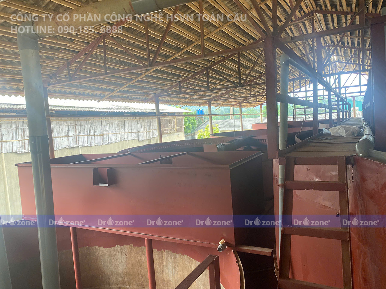 Hẹ thống bể xử lý nước thải tại Nhà máy sản xuất giấy KCN Bản Chăm