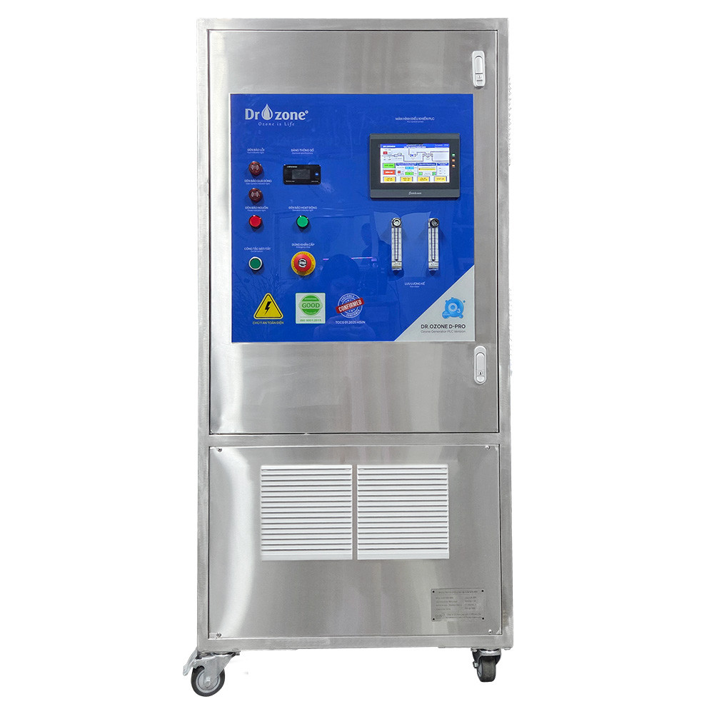 Máy Ozone công nghiệp cao cấp Dr.Ozone D-100 Pro bảng điều khiển PLC