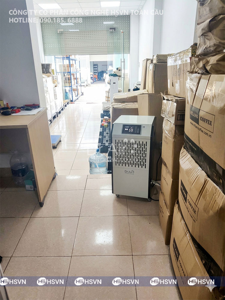 Dr.Air bàn giao Máy hút ẩm Dr.Air HA-60L cho nhu cầu bảo quản kho cafe Milano Coffee tại Long Biên, Hà Nội