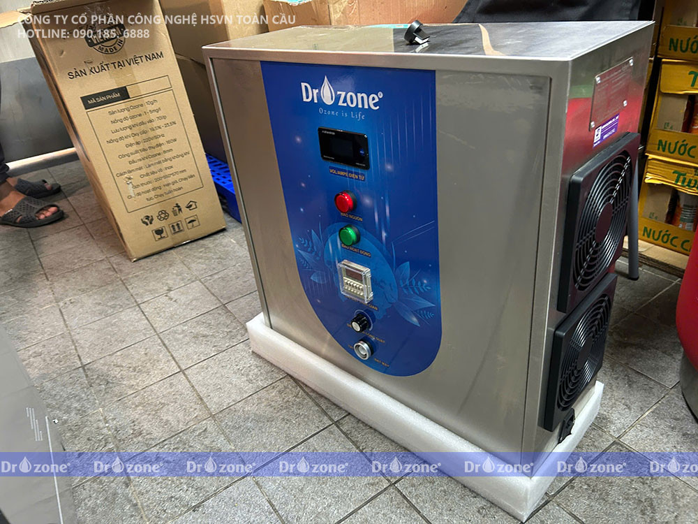 Dr.ozone bàn giao 02 máy Ozone công nghiệp D-10S ứn dụng làm sạch mùi hệ quạt hút nhà hàng Lotte tại đường Nguyễn Hữu Thọ  