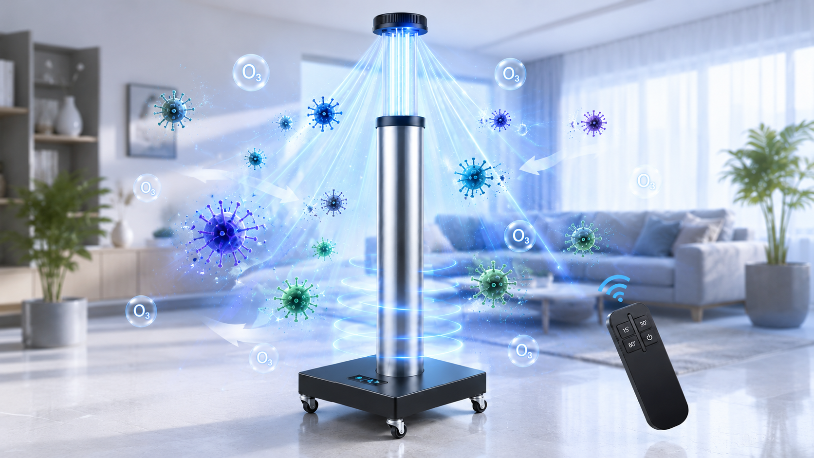 Đèn uv khử khuẩn không gian kín rama UV - 80W