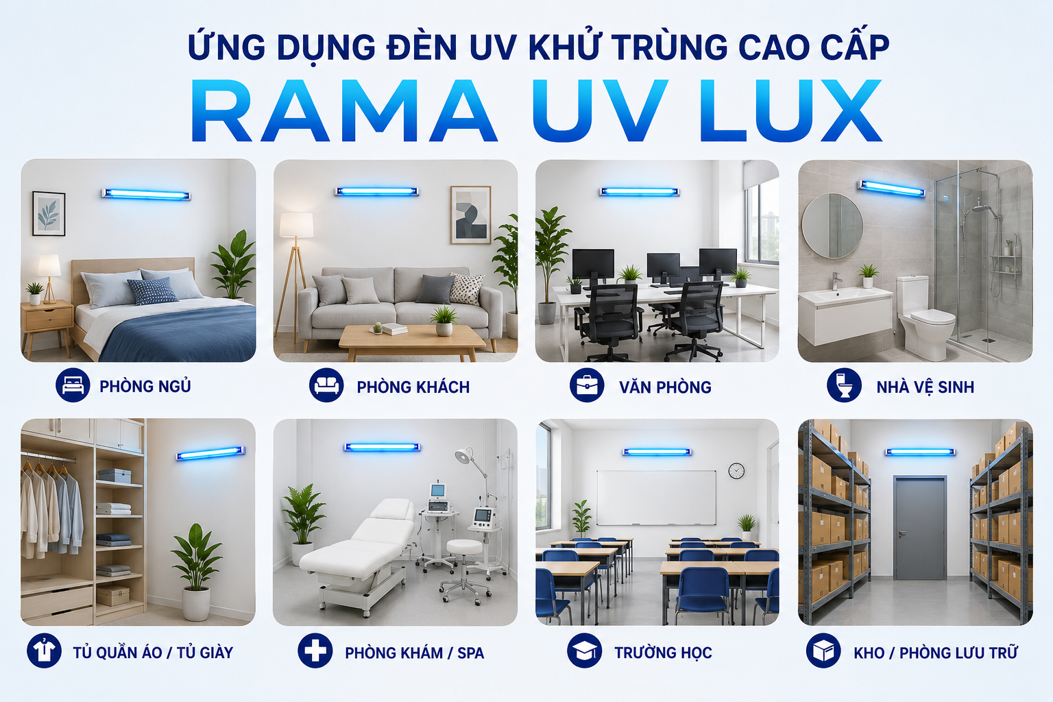 Ứng dụng đèn UV khử trùng Rama UV LUX