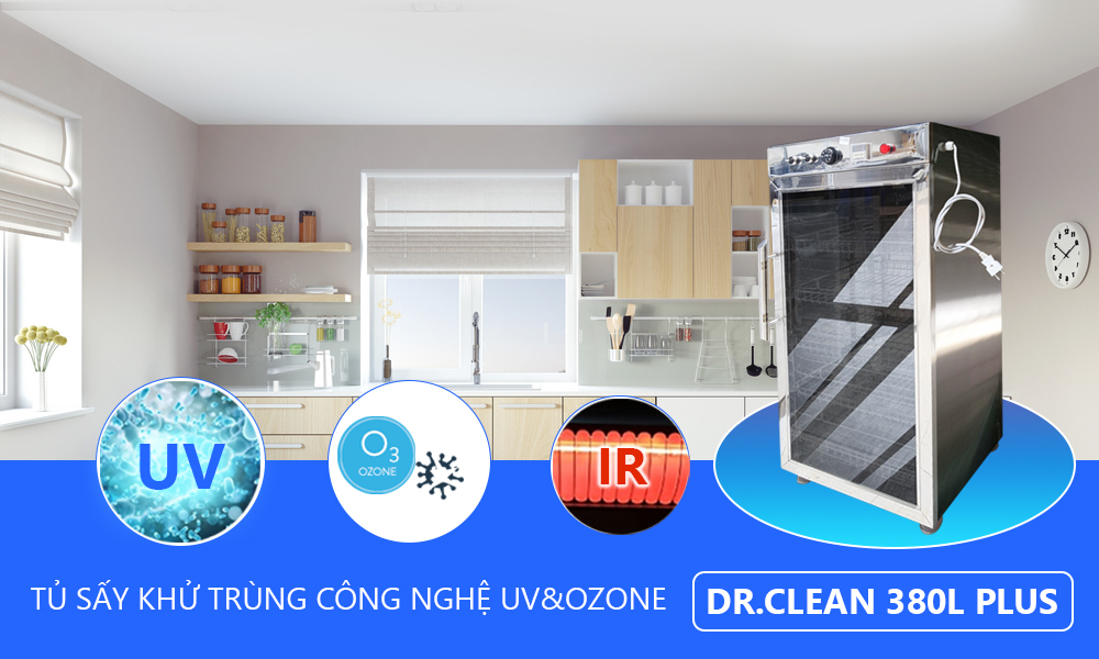 Tủ sấy khử trùng công nghệ UV&Ozone Dr.Clean 380L Plus