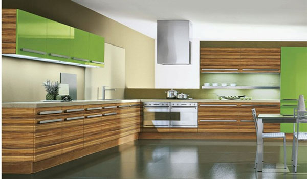 Mẫu thiết kế thứ 4 của tủ bếp inox cánh gỗ Melamine MDF TB-006
