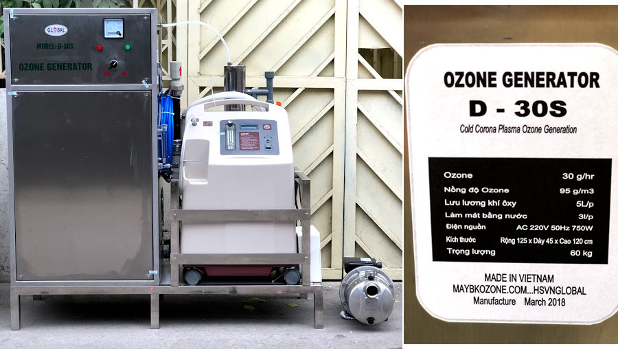 Máy ozone công nghiệp D-30S xử lý nước sinh hoạt